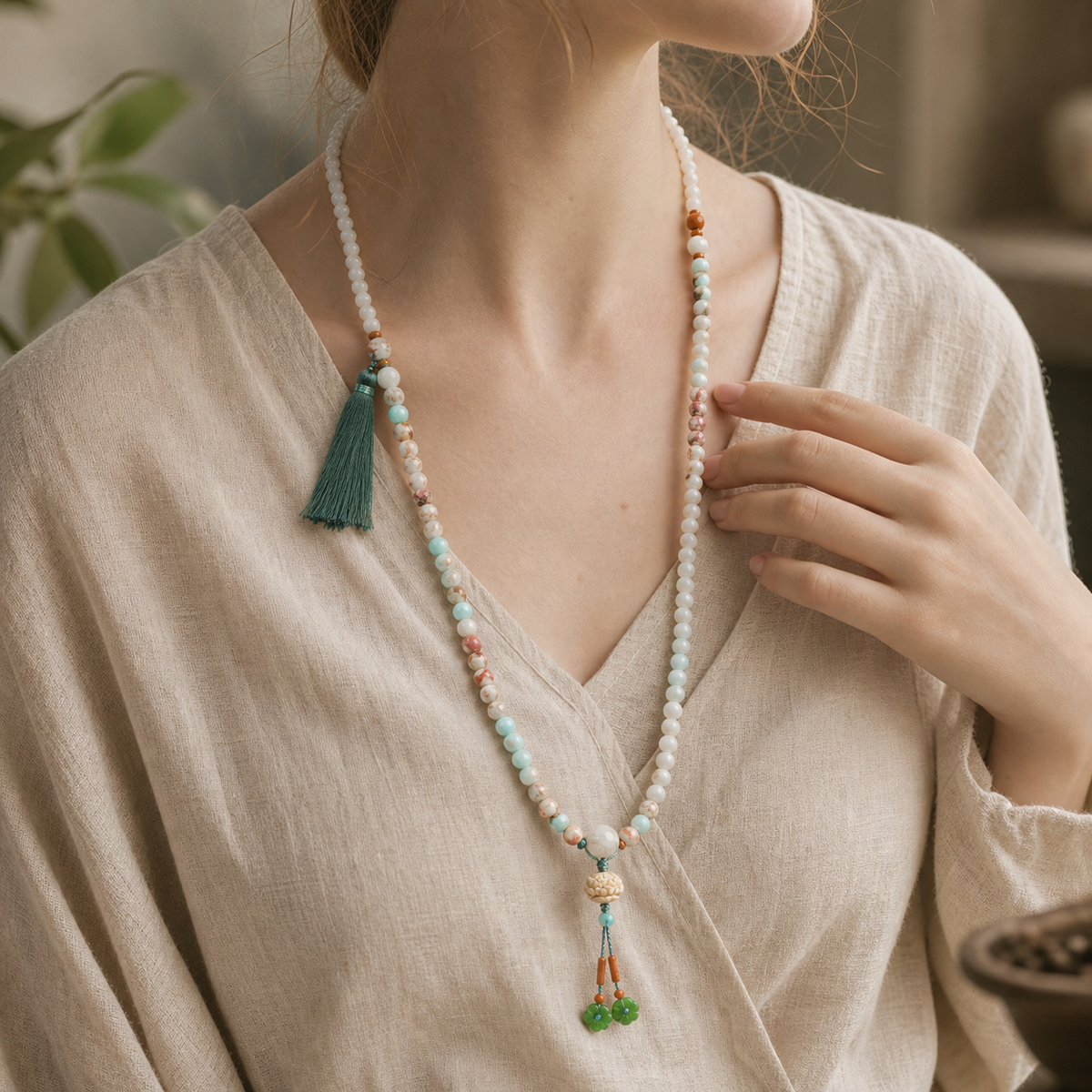 Sacred Summit Bodhi & Shoushan Stone Mala