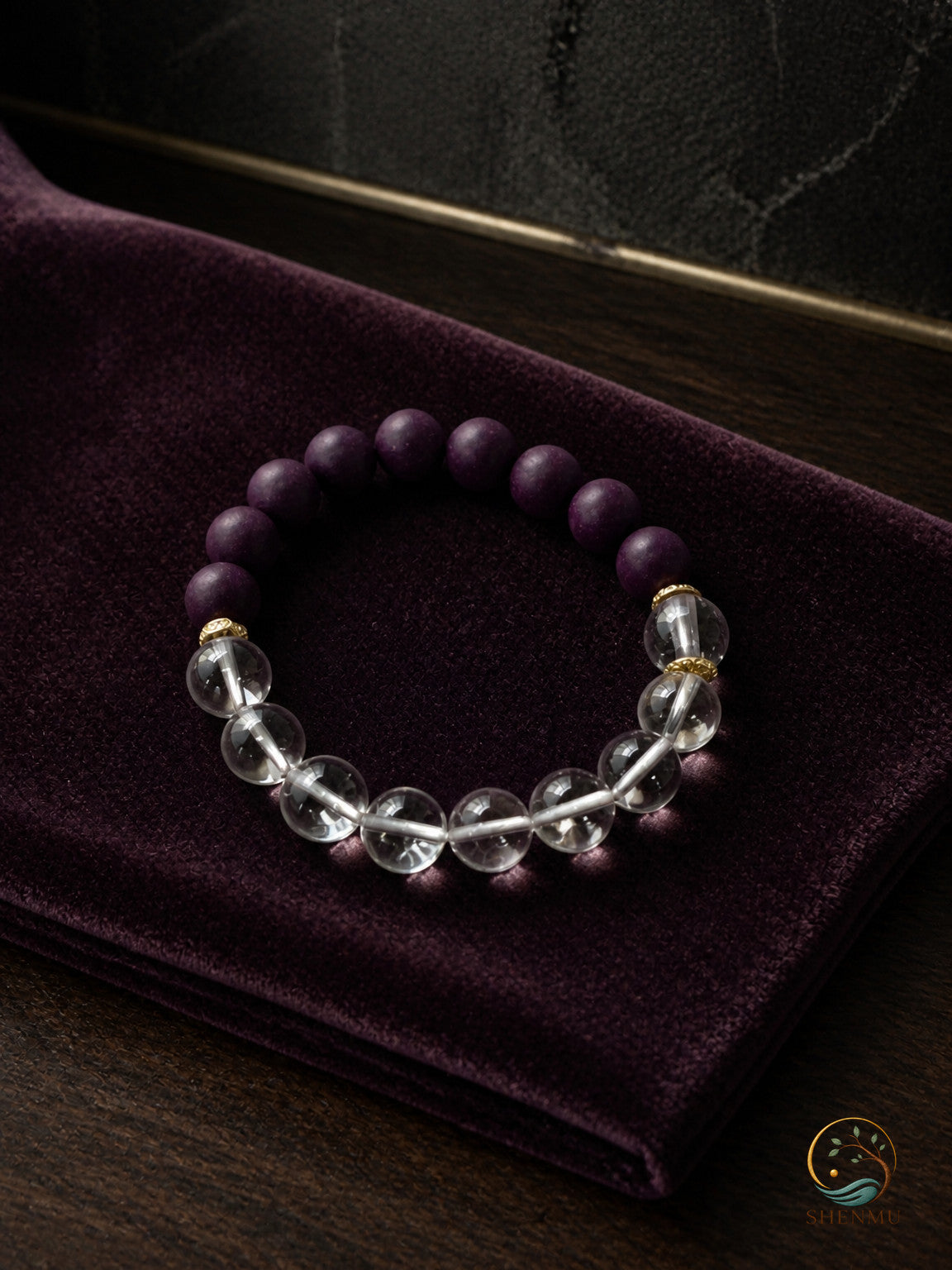 Luoyin Roselle Purple Incense Tube-Bead Bracelet