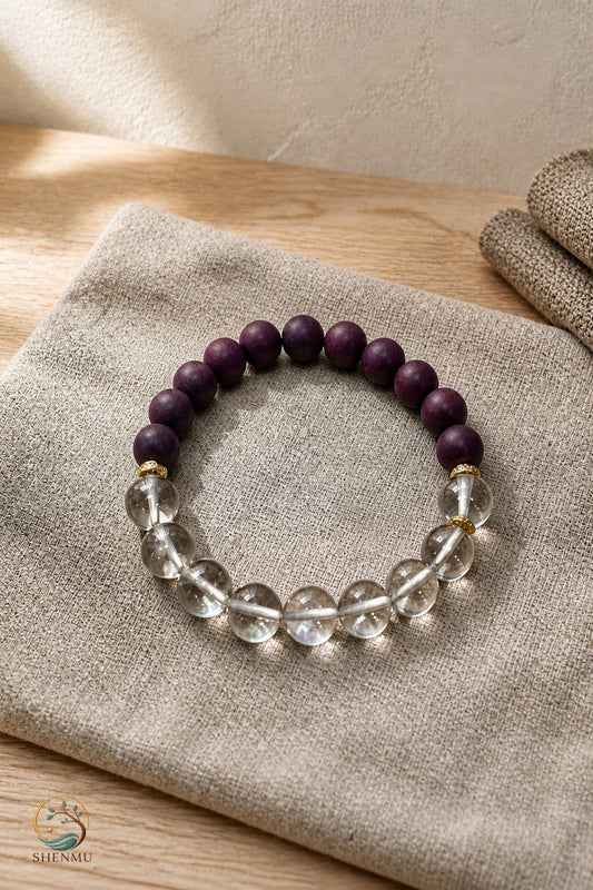 Luoyin Roselle Purple Incense Tube-Bead Bracelet