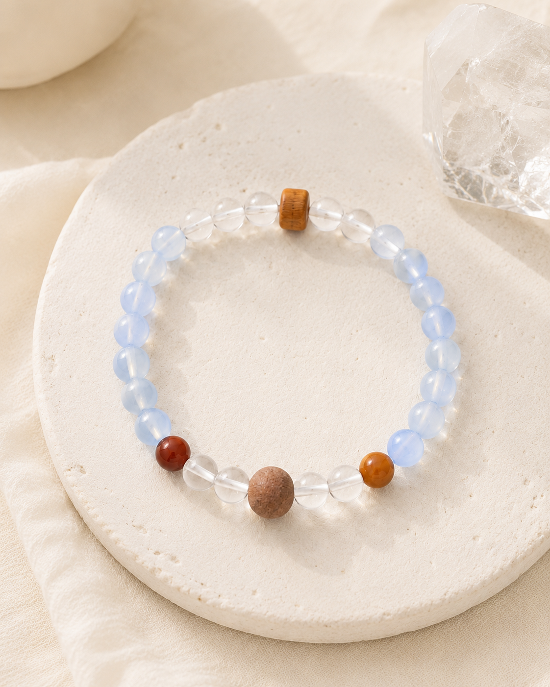 Eight millimeter handcrafted highland incense bead detail